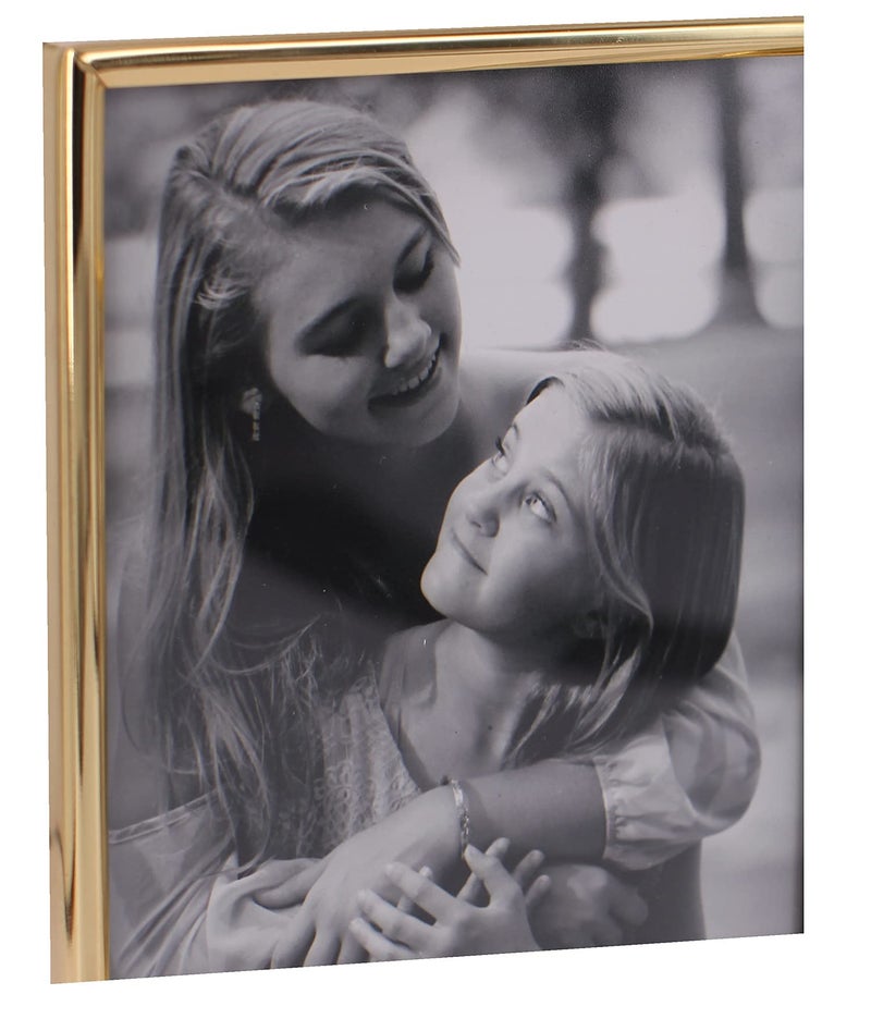 LEADEX Vertical Horizontal Combo- Double 5 by 7 Inch Metal Folding Picture Frames-(1 Landscape and 1 Portrait Style) (modern gold) - Image 4